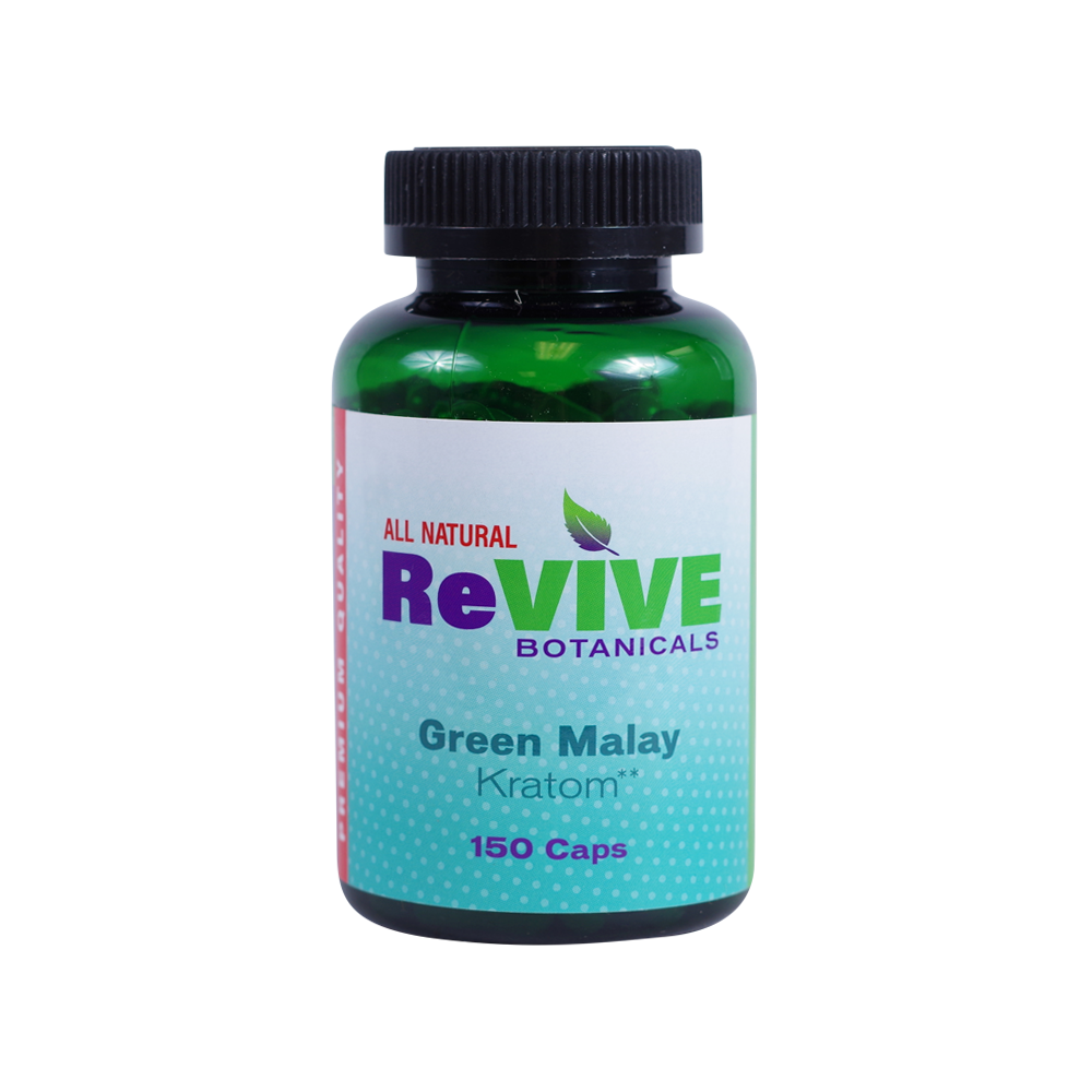 Revive Botanicals Kratom Capsules Kratom Revive Kratom Green Malay 150 Count 