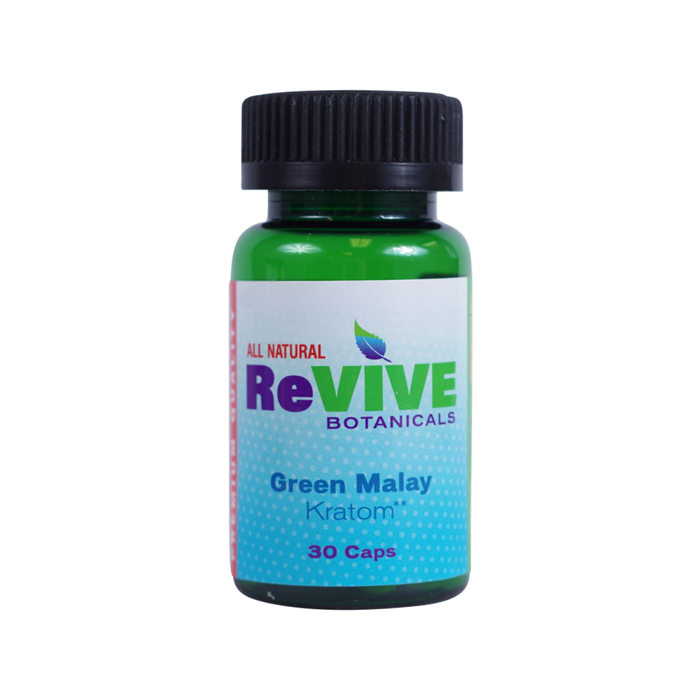 Revive Botanicals Kratom Capsules Kratom Revive Kratom Green Malay 30 Count 