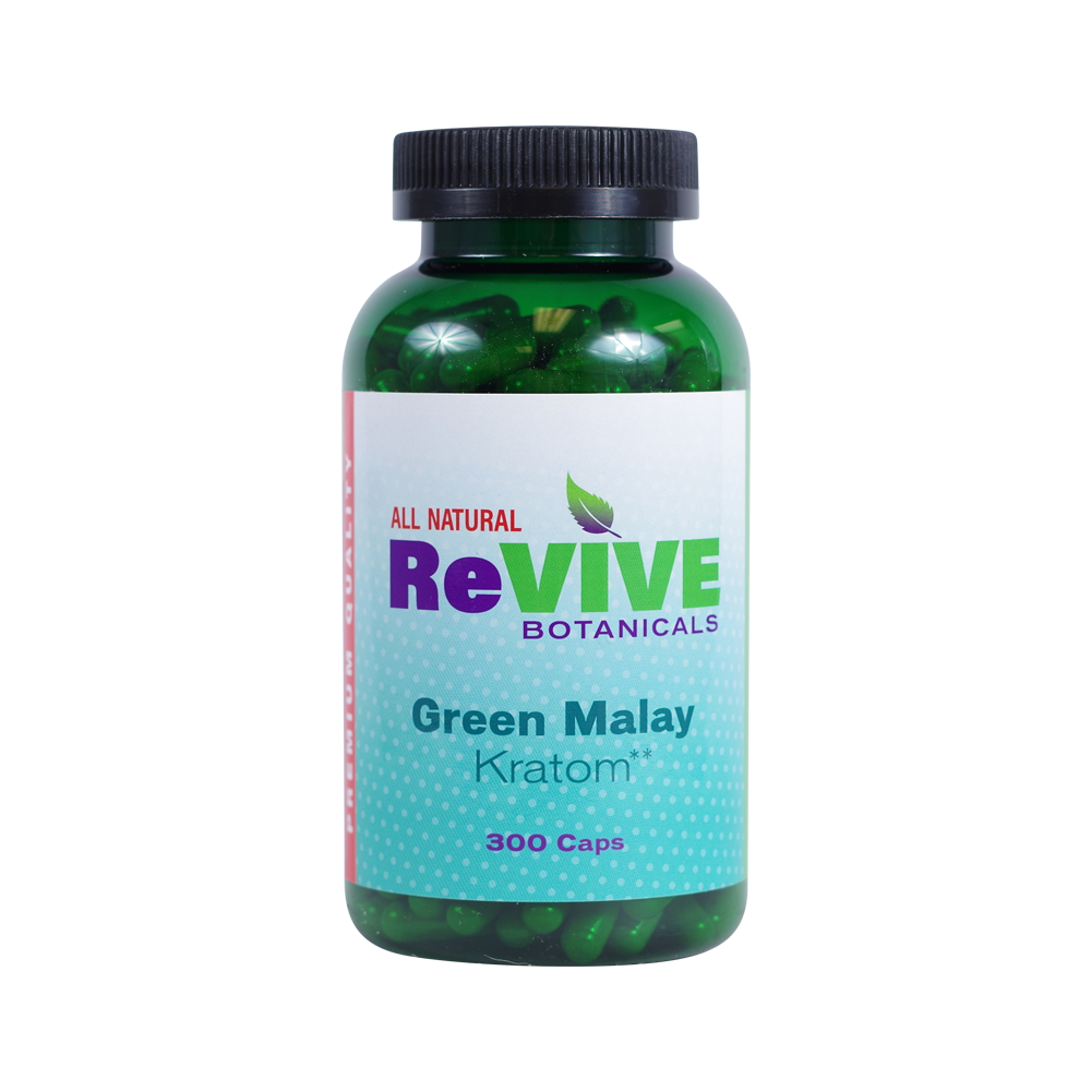 Revive Botanicals Kratom Capsules Kratom Revive Kratom Green Malay 300 Count 