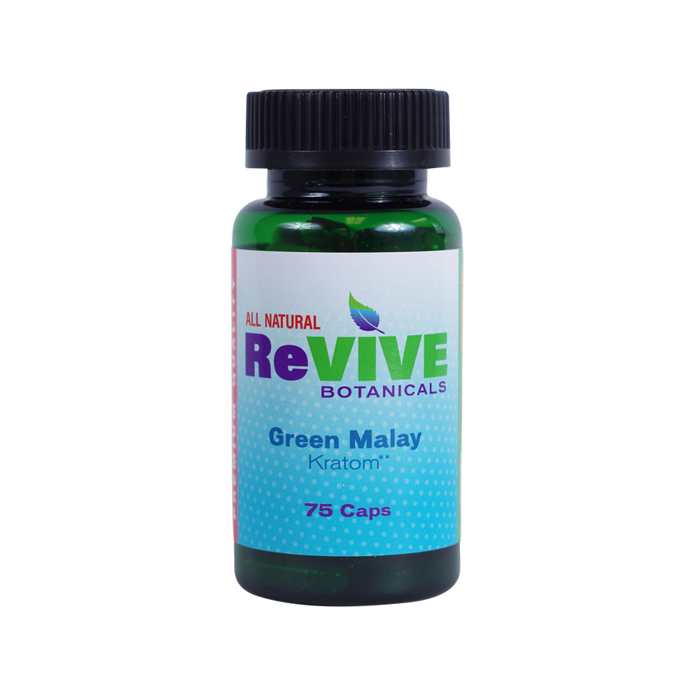 Revive Botanicals Kratom Capsules Kratom Revive Kratom Green Malay 75 Count 