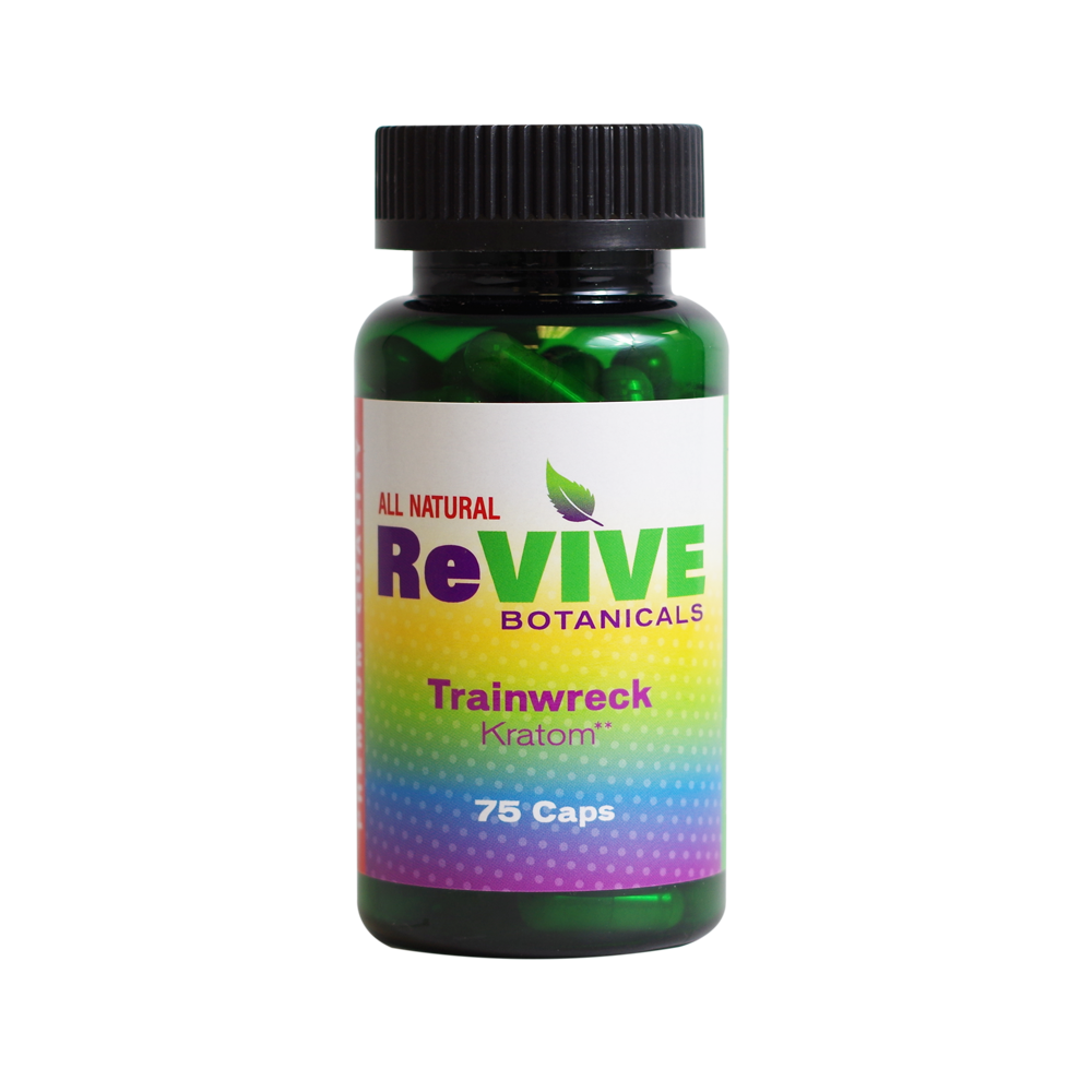 Revive Botanicals Kratom Capsules Kratom Revive Kratom Trainwreck 75 Count 