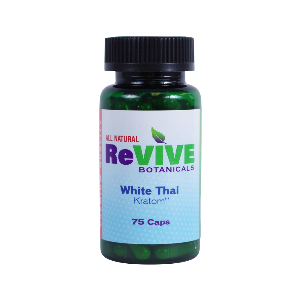 Revive Botanicals Kratom Capsules Kratom Revive Kratom White Thai 75 Count 